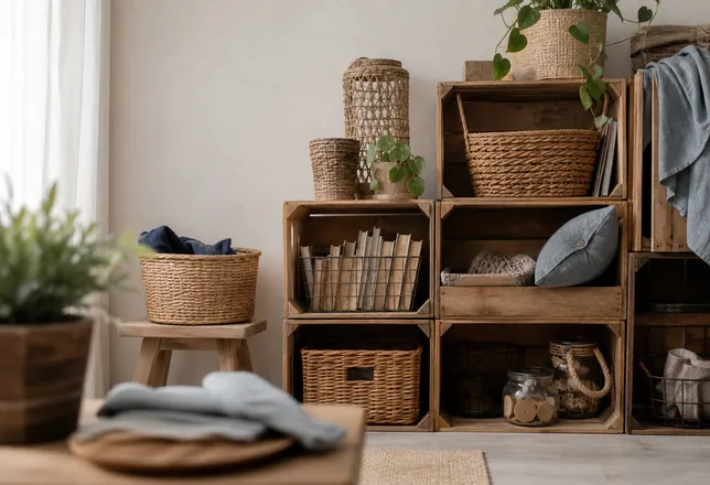 Illustration : Comment réutiliser des objets pour le rangement